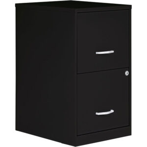2-Drawer Locking Filing Cabinet – Steel Office File Storage for Letter-Size Documents (Black)